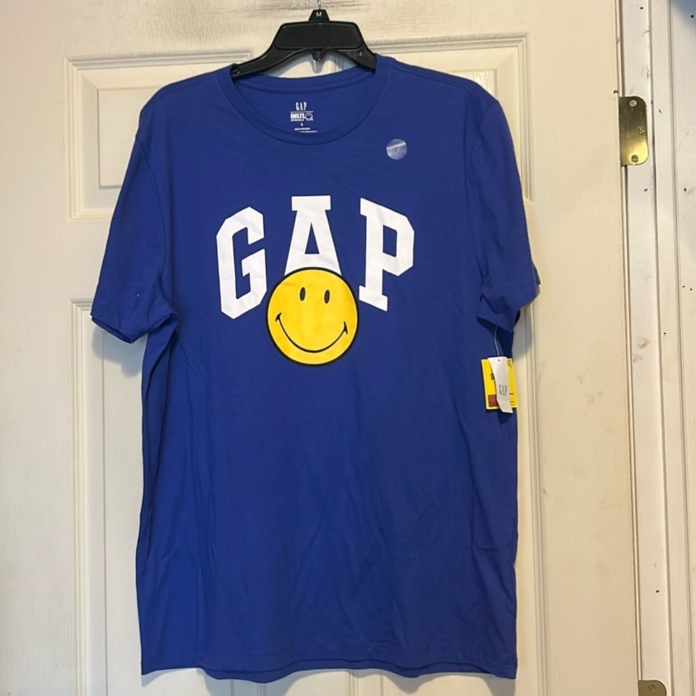 Gap Smiley Shirt Size Large Blue